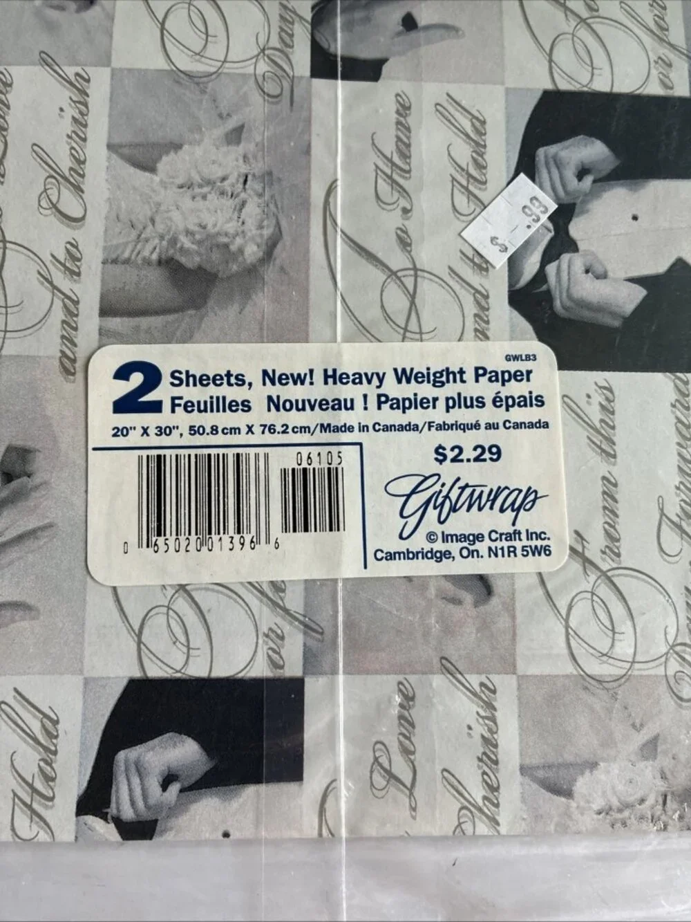 Vintage Wedding Anniversary Gift Wrapping Paper 2 Sheets Heavy Weight